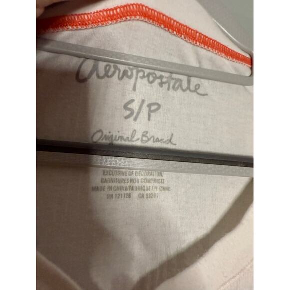 Y2k Aeropostale tight fitted logo Henley white - Picture 2 of 6